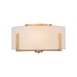 Load image into Gallery viewer, Farmhouze Light - Modern 2 - Light White Fabric Drum Flush Ceiling Light - Ceiling Light - Brass -