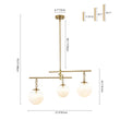 Load image into Gallery viewer, Farmhouze Light - Modern 3 - Light White Glass Globe Brass Tiered Sputnik Chandelier - Chandelier - Brass -