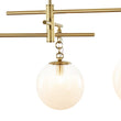 Load image into Gallery viewer, Farmhouze Light - Modern 3 - Light White Glass Globe Brass Tiered Sputnik Chandelier - Chandelier - Brass -