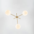 Load image into Gallery viewer, Farmhouze Light - Modern 3 - Light White Glass Globe Brass Tiered Sputnik Chandelier - Chandelier - Brass -