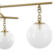 Load image into Gallery viewer, Farmhouze Light - Modern 3 - Light White Glass Globe Brass Tiered Sputnik Chandelier - Chandelier - Brass -