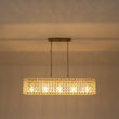 Load image into Gallery viewer, Farmhouze Light - Modern 5 - Light Crystal Accented Oblong Cage Kitchen Island Pendant - Chandelier - Brass -