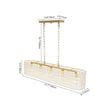 Load image into Gallery viewer, Farmhouze Light - Modern 5 - Light Crystal Accented Oblong Cage Kitchen Island Pendant - Chandelier - Brass -