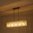 Load image into Gallery viewer, Farmhouze Light - Modern 5 - Light Crystal Accented Oblong Cage Kitchen Island Pendant - Chandelier - Brass -