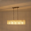 Load image into Gallery viewer, Farmhouze Light - Modern 5 - Light Crystal Accented Oblong Cage Kitchen Island Pendant - Chandelier - Brass -