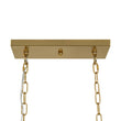 Load image into Gallery viewer, Farmhouze Light - Modern 5 - Light Crystal Accented Oblong Cage Kitchen Island Pendant - Chandelier - Brass -
