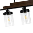 Load image into Gallery viewer, Farmhouze Light - Modern 5 - Light Glass Shade Linear Island Pendant / Semi Flush - Chandelier - Black -