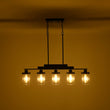Load image into Gallery viewer, Farmhouze Light - Modern 5 - Light Glass Shade Linear Island Pendant / Semi Flush - Chandelier - Black -