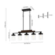 Load image into Gallery viewer, Farmhouze Light - Modern 5 - Light Glass Shade Linear Island Pendant / Semi Flush - Chandelier - Black -