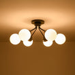 Load image into Gallery viewer, Farmhouze Light - Modern 6 - Light White Glass Globe Sputnik Ceiling Light - Ceiling Light - 4 Bulbs -