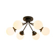 Load image into Gallery viewer, Farmhouze Light - Modern 6 - Light White Glass Globe Sputnik Ceiling Light - Ceiling Light - 4 Bulbs -