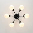 Load image into Gallery viewer, Farmhouze Light - Modern 6 - Light White Glass Globe Sputnik Ceiling Light - Ceiling Light - 4 Bulbs -
