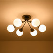 Load image into Gallery viewer, Farmhouze Light - Modern 6 - Light White Glass Globe Sputnik Ceiling Light - Ceiling Light - 4 Bulbs -