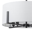 Load image into Gallery viewer, Farmhouze Light - Modern 8 - Light White Fabric Drum Pendant Semi Flush Chandelier - Chandelier - Black -