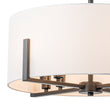 Load image into Gallery viewer, Farmhouze Light - Modern 8 - Light White Fabric Drum Pendant Semi Flush Chandelier - Chandelier - Black -