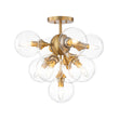Load image into Gallery viewer, Farmhouze Light - Modern 9 - Light Cluster Glass Globe Bubble Ceiling Light - Ceiling Light - Brass -