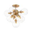 Load image into Gallery viewer, Farmhouze Light - Modern 9 - Light Cluster Glass Globe Bubble Ceiling Light - Ceiling Light - Brass -