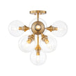 Load image into Gallery viewer, Farmhouze Light - Modern 9 - Light Cluster Glass Globe Bubble Ceiling Light - Ceiling Light - Brass -