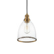 Load image into Gallery viewer, Farmhouze Light - Modern Brass 1 - Light Seeded Glass Bell Kitchen Pendant - Pendant - Seeded Glass -