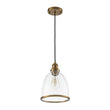 Load image into Gallery viewer, Farmhouze Light - Modern Brass 1 - Light Seeded Glass Bell Kitchen Pendant - Pendant - Seeded Glass -