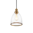 Load image into Gallery viewer, Farmhouze Light - Modern Brass 1 - Light Seeded Glass Bell Kitchen Pendant - Pendant - Seeded Glass -