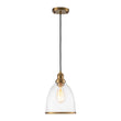 Load image into Gallery viewer, Farmhouze Light - Modern Brass 1 - Light Seeded Glass Bell Kitchen Pendant - Pendant - Seeded Glass -
