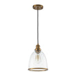 Load image into Gallery viewer, Farmhouze Light - Modern Brass 1 - Light Seeded Glass Bell Kitchen Pendant - Pendant - Seeded Glass -