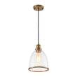 Load image into Gallery viewer, Farmhouze Light - Modern Brass 1 - Light Seeded Glass Bell Kitchen Pendant - Pendant - Seeded Glass -