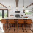 Load image into Gallery viewer, Farmhouze Light - Modern Brass 1 - Light Seeded Glass Bell Kitchen Pendant - Pendant - Seeded Glass -