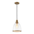 Load image into Gallery viewer, Farmhouze Light - Modern Brass 1 - Light Seeded Glass Bell Kitchen Pendant - Pendant - Seeded Glass -