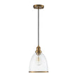 Load image into Gallery viewer, Farmhouze Light - Modern Brass 1 - Light Seeded Glass Bell Kitchen Pendant - Pendant - Seeded Glass -