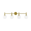 Load image into Gallery viewer, Farmhouze Light - Modern Brass 4 - Light Glass Globe Bathroom Vanity Light - Chandelier - Clear -
