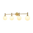Load image into Gallery viewer, Farmhouze Light - Modern Brass 4 - Light Glass Globe Bathroom Vanity Light - Chandelier - Opal -