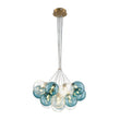 Load image into Gallery viewer, Farmhouze Light - Modern Brass Cluster Glass Globe Blue Bubble Chandelier - Chandelier - Blue -