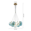 Load image into Gallery viewer, Farmhouze Light - Modern Brass Cluster Glass Globe Blue Bubble Chandelier - Chandelier - Blue -