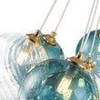 Load image into Gallery viewer, Farmhouze Light - Modern Brass Cluster Glass Globe Blue Bubble Chandelier - Chandelier - Blue -