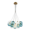 Load image into Gallery viewer, Farmhouze Light - Modern Brass Cluster Glass Globe Blue Bubble Chandelier - Chandelier - Blue -