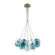 Load image into Gallery viewer, Farmhouze Light - Modern Brass Cluster Glass Globe Blue Bubble Chandelier - Chandelier - Blue -