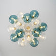 Load image into Gallery viewer, Farmhouze Light - Modern Brass Cluster Glass Globe Blue Bubble Chandelier - Chandelier - Blue -