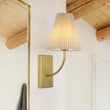 Load image into Gallery viewer, Farmhouze Light - Modern Brass Single Beige Fabric Cone Wall Light - Wall Sconce - 1 - Light -