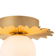 Load image into Gallery viewer, Farmhouze Light - Modern Brass Single White Glass Globe Semi Flush Mount - Ceiling Light - Brass -