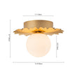Load image into Gallery viewer, Farmhouze Light - Modern Brass Single White Glass Globe Semi Flush Mount - Ceiling Light - Brass -