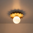 Load image into Gallery viewer, Farmhouze Light - Modern Brass Single White Glass Globe Semi Flush Mount - Ceiling Light - Brass -
