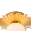 Load image into Gallery viewer, Farmhouze Light - Modern Brass Single White Glass Globe Semi Flush Mount - Ceiling Light - Brass -