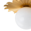 Load image into Gallery viewer, Farmhouze Light - Modern Brass Single White Glass Globe Semi Flush Mount - Ceiling Light - Brass -