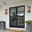 Load image into Gallery viewer, Farmhouze Light-Modern Candle Style Ripple Glass Outdoor Wall Lantern-Wall Sconce-Black-