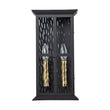 Load image into Gallery viewer, Farmhouze Light-Modern Candle Style Ripple Glass Outdoor Wall Lantern-Wall Sconce-Black-