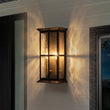 Load image into Gallery viewer, Farmhouze Light-Modern Candle Style Ripple Glass Outdoor Wall Lantern-Wall Sconce-Black-