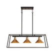 Load image into Gallery viewer, Farmhouze Light - Modern Farmhouse 3 - Light Rectangle Linear Island Chandelier - Chandelier - Black + Brass -