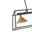 Load image into Gallery viewer, Farmhouze Light - Modern Farmhouse 3 - Light Rectangle Linear Island Chandelier - Chandelier - Black + Brass -